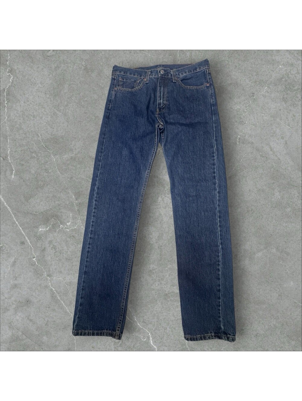 Levi's 505 Men's Blue Denim Jeans Straight Regular Fit Mid Rise Button 5-Pocket